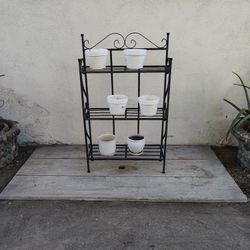 Plant Stand And Small Pots 