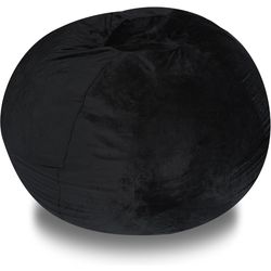 Large Black Velvet Bean Bag Chair – Removable Washable Cover