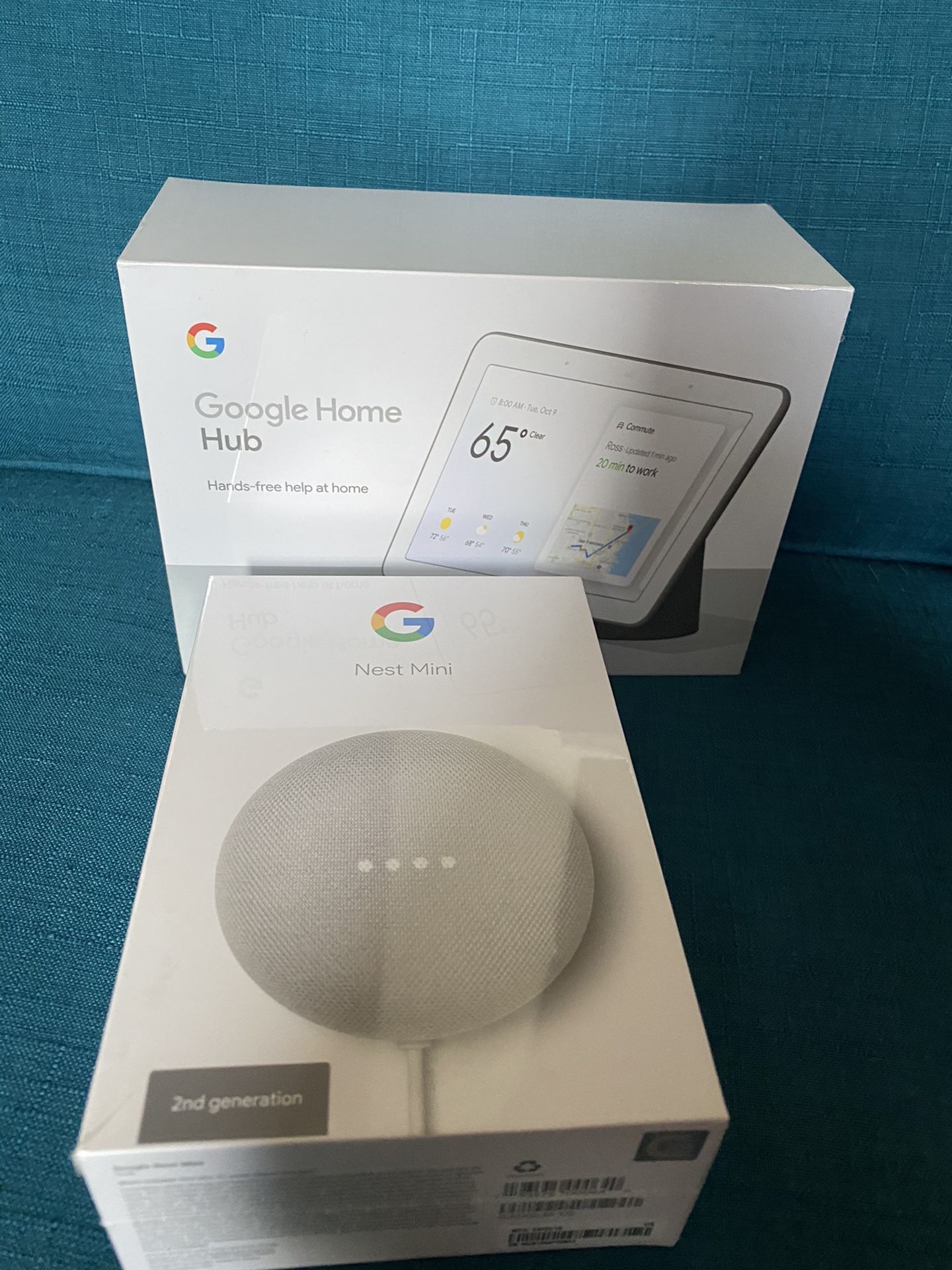(Unopened Box)Google Home Hub and Google Nest mini 2nd