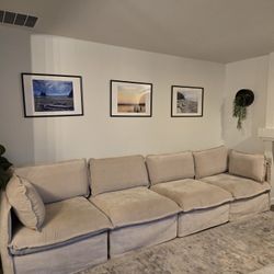 Anabei 4 Seat Modular Sofa (With Ottomans That Have Different Color Slipcover)