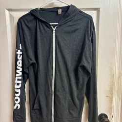 Southwest Airlines Lightweight Zip Hoodie Size M 