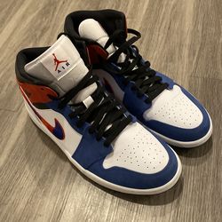 Nike Air Jordan 1 Mid Racer Blue / Red Size 11