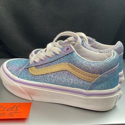 Vans Kids Old Skool Ombre Blue Purple Glitter