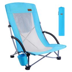 Nice C Beach Chair, Lightweight Camping Outdoor Chair with High Mesh Back with Cooler, Heavy Duty Portable Chair with Carry Bag for Camping, BBQ, Trav