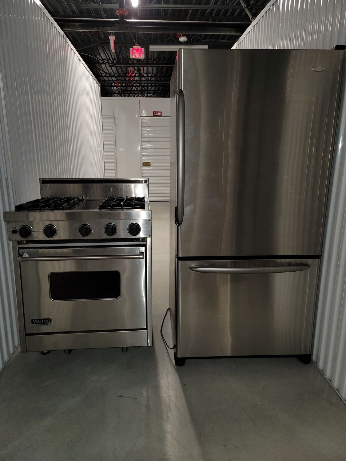 Maytag 33" Refrigerator Stainless Steel & Viking 30" Gas Range Stove Combo