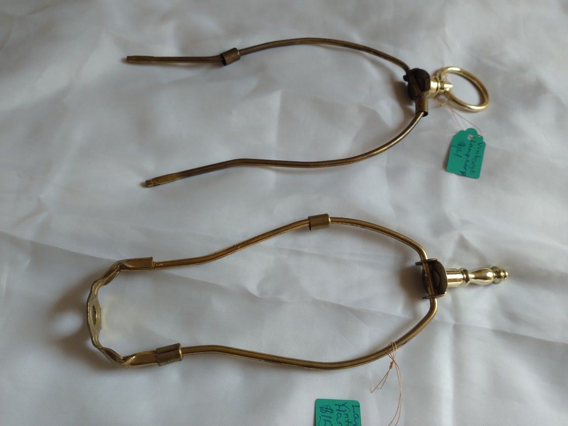 ANTIQUE BRASS LAMP HARPS