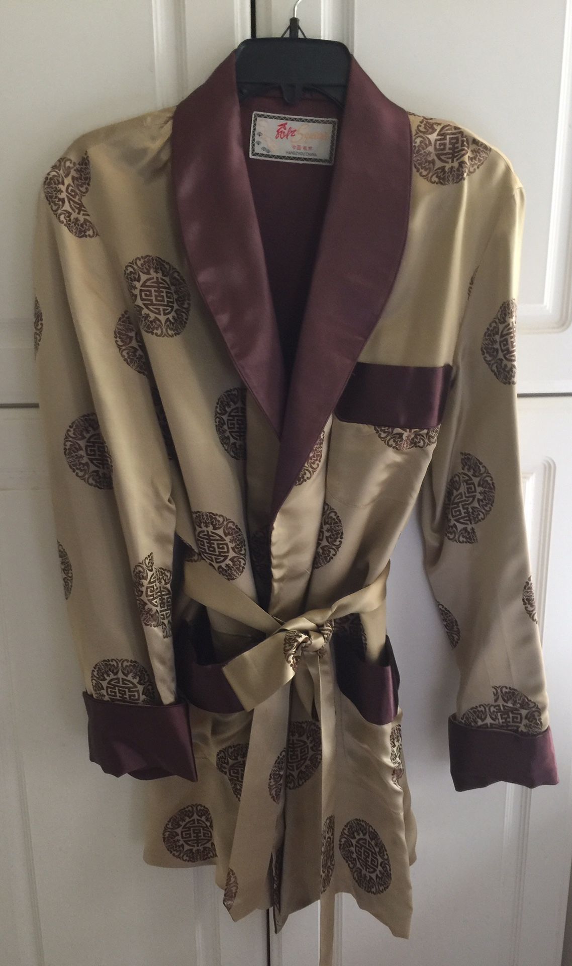 Vintage Chinese Satin Kimono with Sash