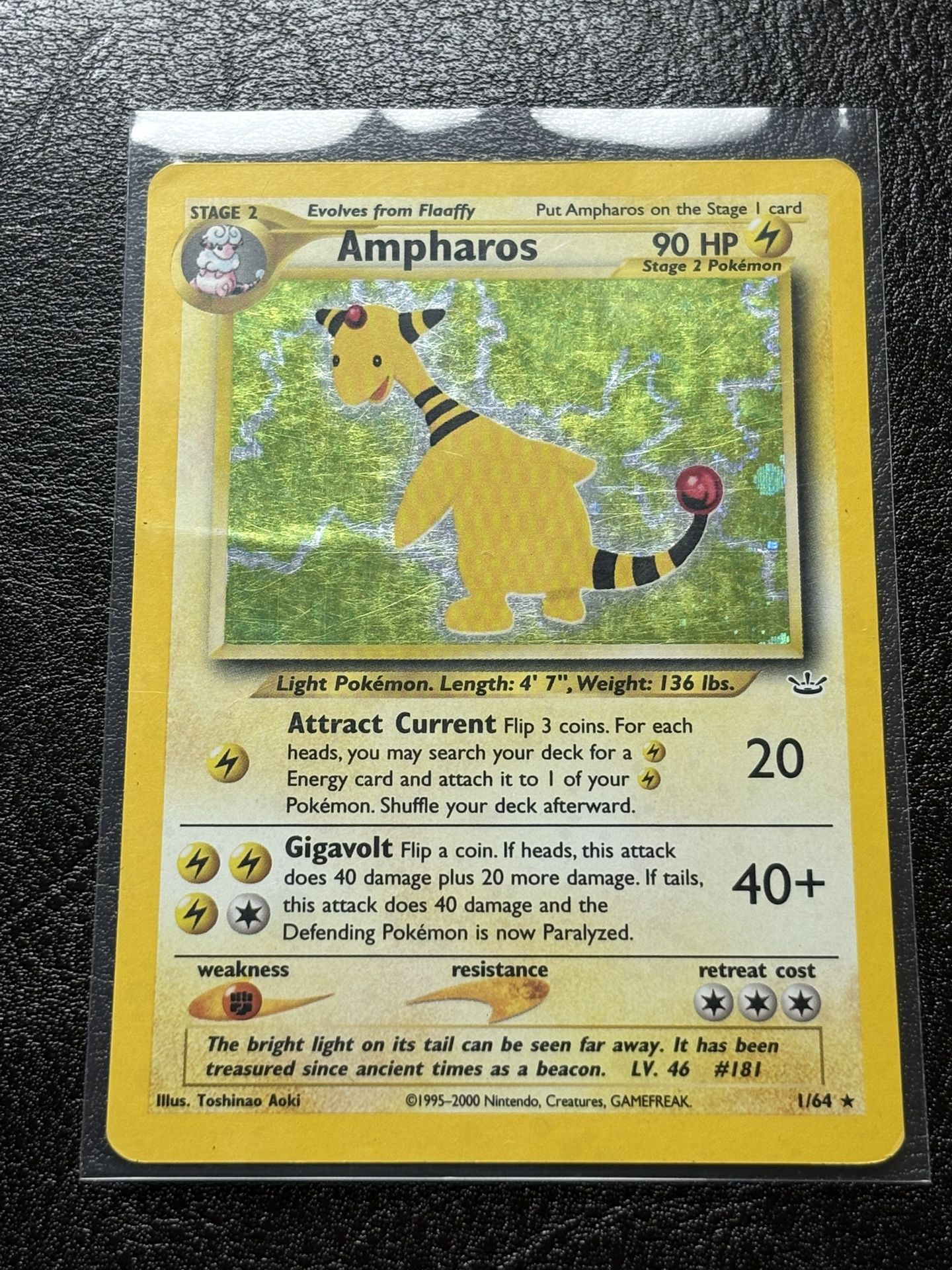 Ampharos Holo Pokemon Card