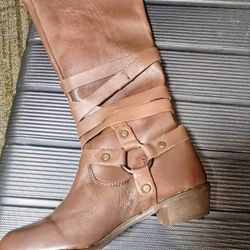 Desperado Chocolate Brown Belted Motorcycle Boots 