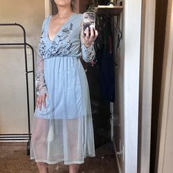 Xhilaration embroidered tulle Midi dress