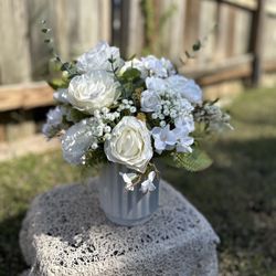 Floral Arrangement With Silk Flowers 