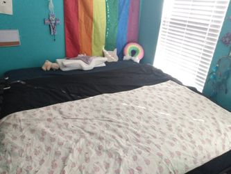 King bed mattress with frame