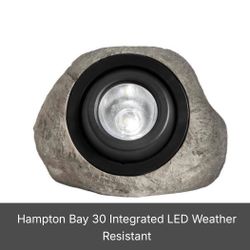 Hampton Bay 30 Integrated LED Weather Resistant Des Outdoor Solar Rock Spotlight with Adjustable Lamp Head