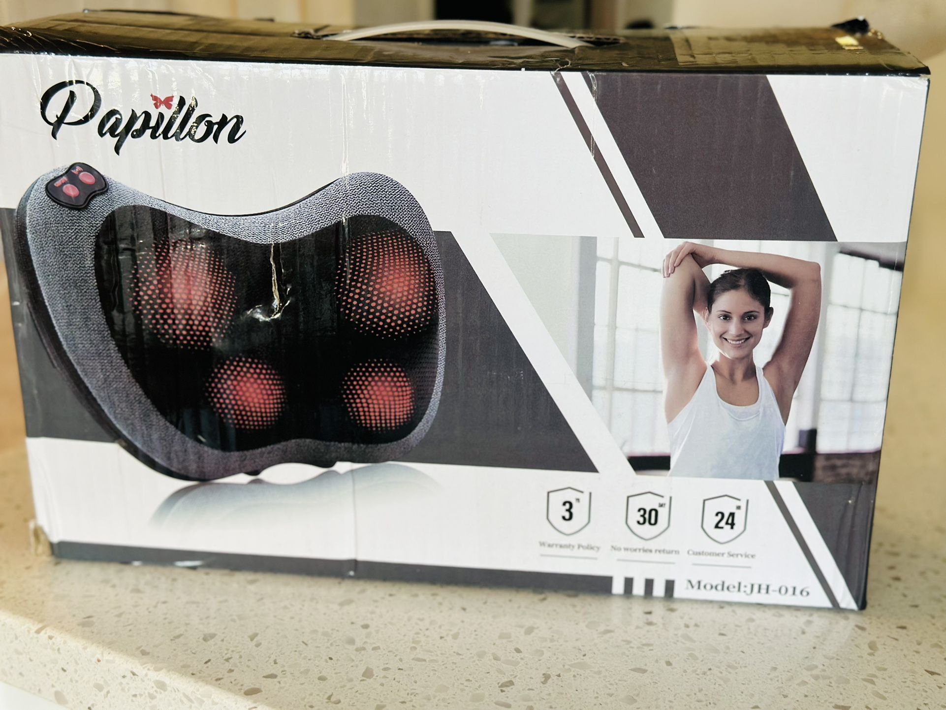 Papillon Shiatsu Back and Neck Massager with Heat, Deep Tissue Kneading,Electric Massage Pillow for Back,Shoulders,Legs,Foot,Body Muscle Pain Relief,U