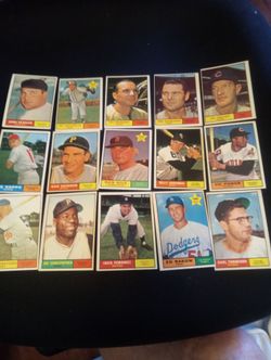 Vintage 1961 Topps Baseball card lot -EX Pack fresh cards with dodgers