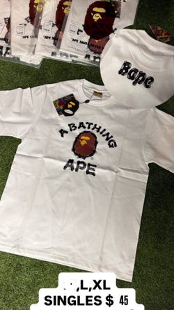 White Brown Bape ape shirt Size Large and XL