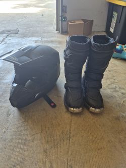 Helmet And Boots Motorcycle