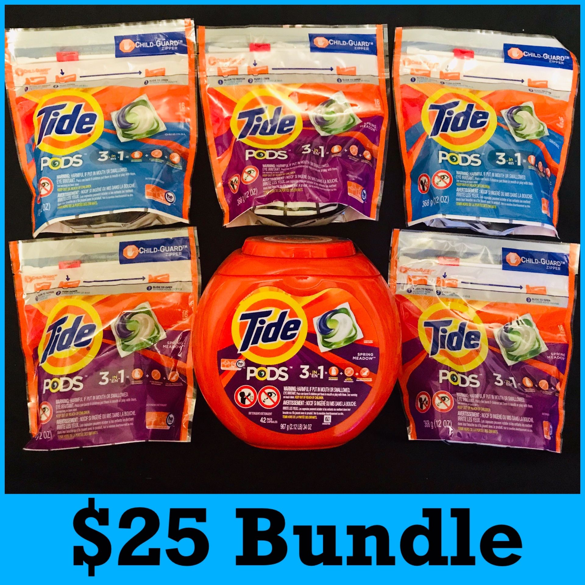 Tide pods laundry bundle $25