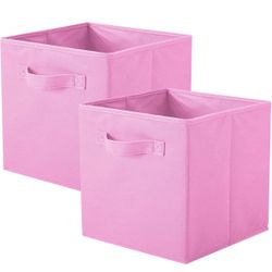 Pack Of 6 Pink Storage Bins, Foldable Fabric Storage Cubes And Cloth Storage Organizer Drawer For Closet And Toys Storage