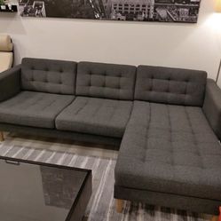 *Free Delivery* Gray Ikea Sectional Couch Sofa