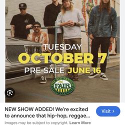 Dirty Heads 2 Tickets October 7th Fresno Fair