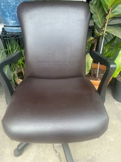 Brown Faux Leather Office Chair