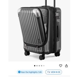 LEVEL8 Grace Carry On Luggage, 20 Inch Expandable Hardside Suitcase, Abs+Pc Harshell Spinner Luggage with Tsa Lock, Spinner Wheels, Grey, 20 Inch Carr