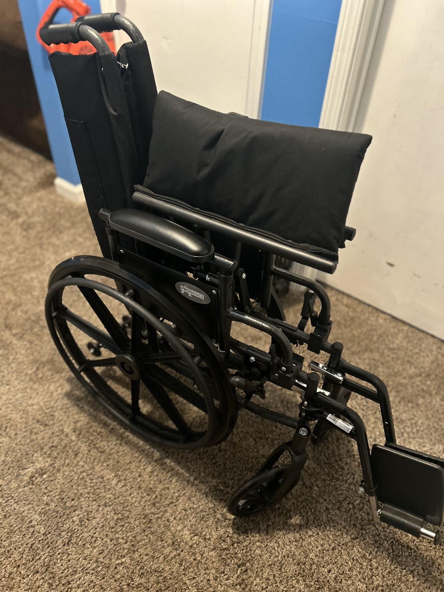 Wheelchair- Lightweight ProBasics 18” Seat Width Wheelchair With Quick Release Axles + Adjustable Armrests 