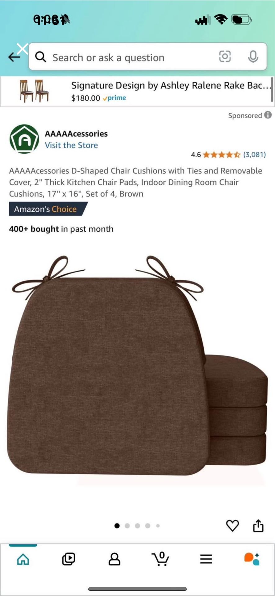 AAAAAcessories Dshaled chair Cushions with Tie and Removable Cover