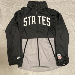 New Nike USA Soccer Black Full Zip Windbreaker Jacket Hooded