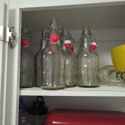 12 Glass Brewing Swing Top Bottles 