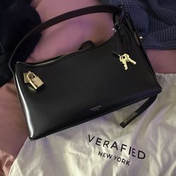 VERAFIED Black/Gold Hobo Bag