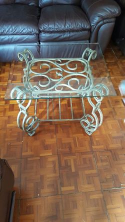 Glass square end table