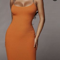 Vestido Pegadito Color Bronce Size ML Nuevo 