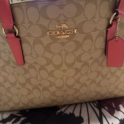 Pink And Cream Coach purse