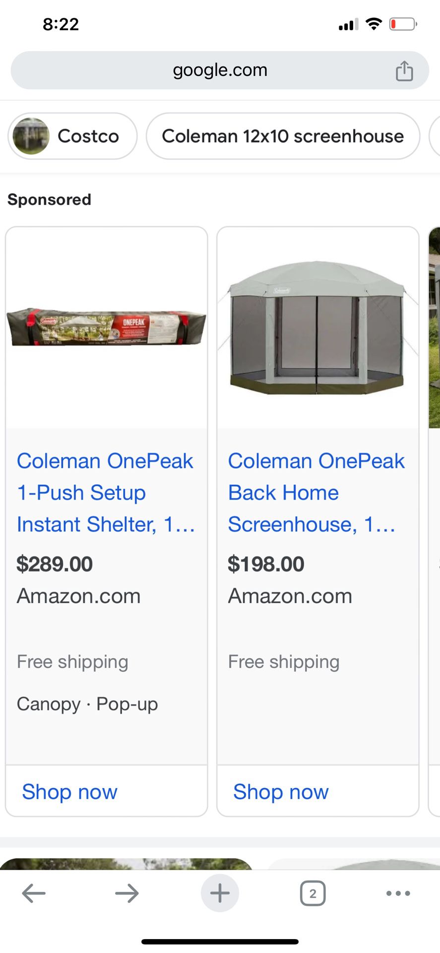 Coleman ONEPEAK 10x12 Back Home Screen House BRAND NEW!