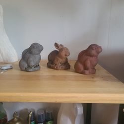 Antique Concrete Rabbit Statues(3)