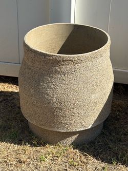 Mid Century Vintage Sand Plaster Plant Pot Cover Sleeve