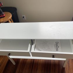 White Entryway Double Drawer Stand
