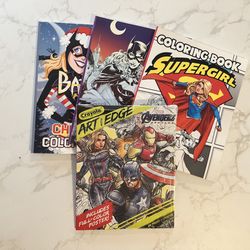 4 Superheroes Coloring Books 