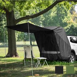 Car Tent with Awning Shade & Net for Van SUV Tailgate (Color Opt: Black/Green) - Summer Sale