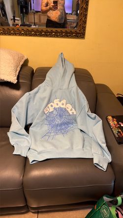 Sp5der Light Blue Hoodie xl