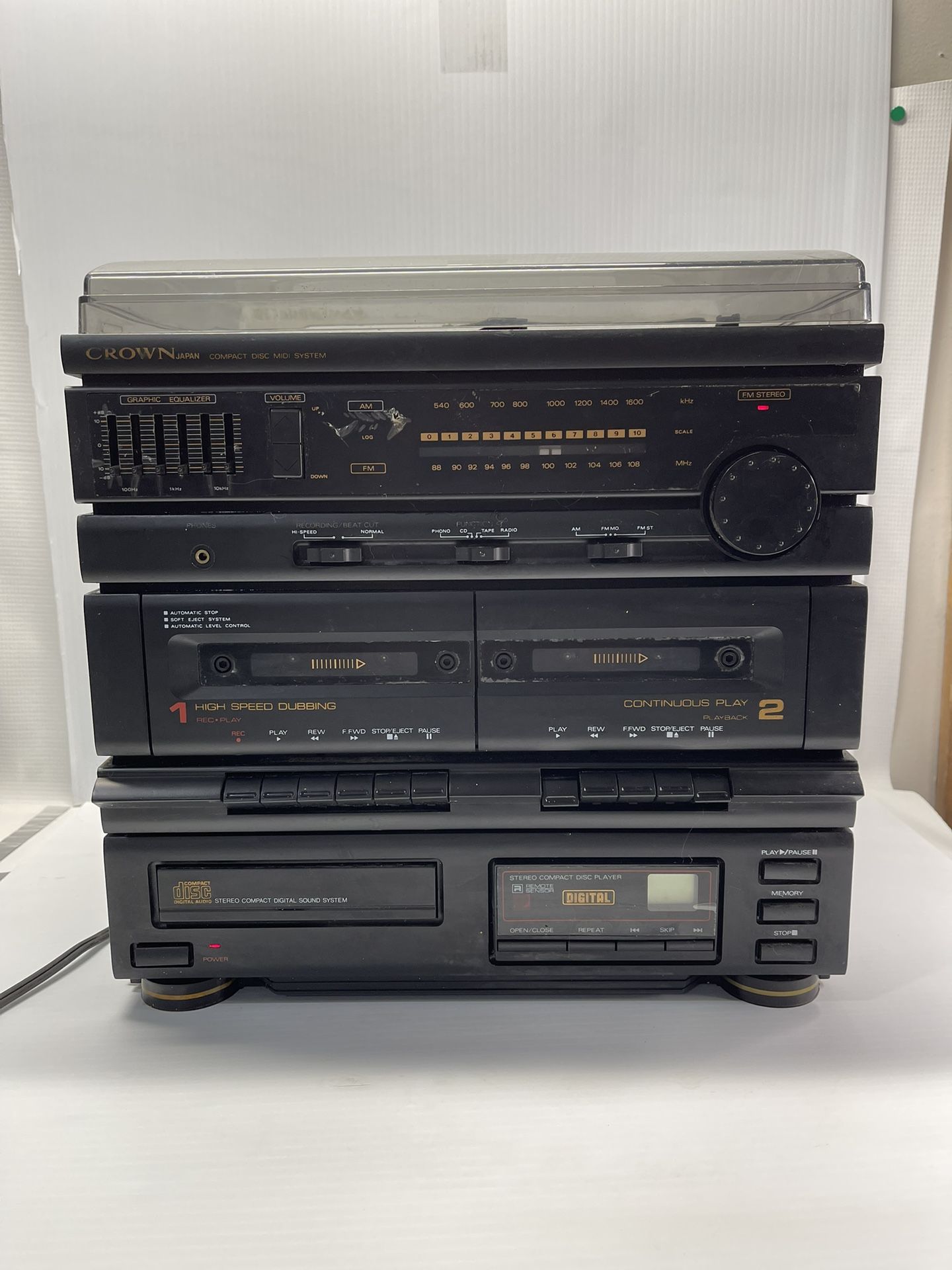 Crown CDK 3300R Compact Disc System Radio Cassette Record & CD