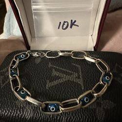 Evil Eye White Gold Bracelet 
