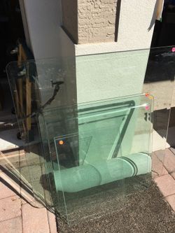 Assorted tempered beveled glass table tops
