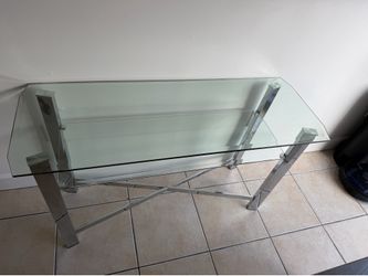 Glass console and side table
