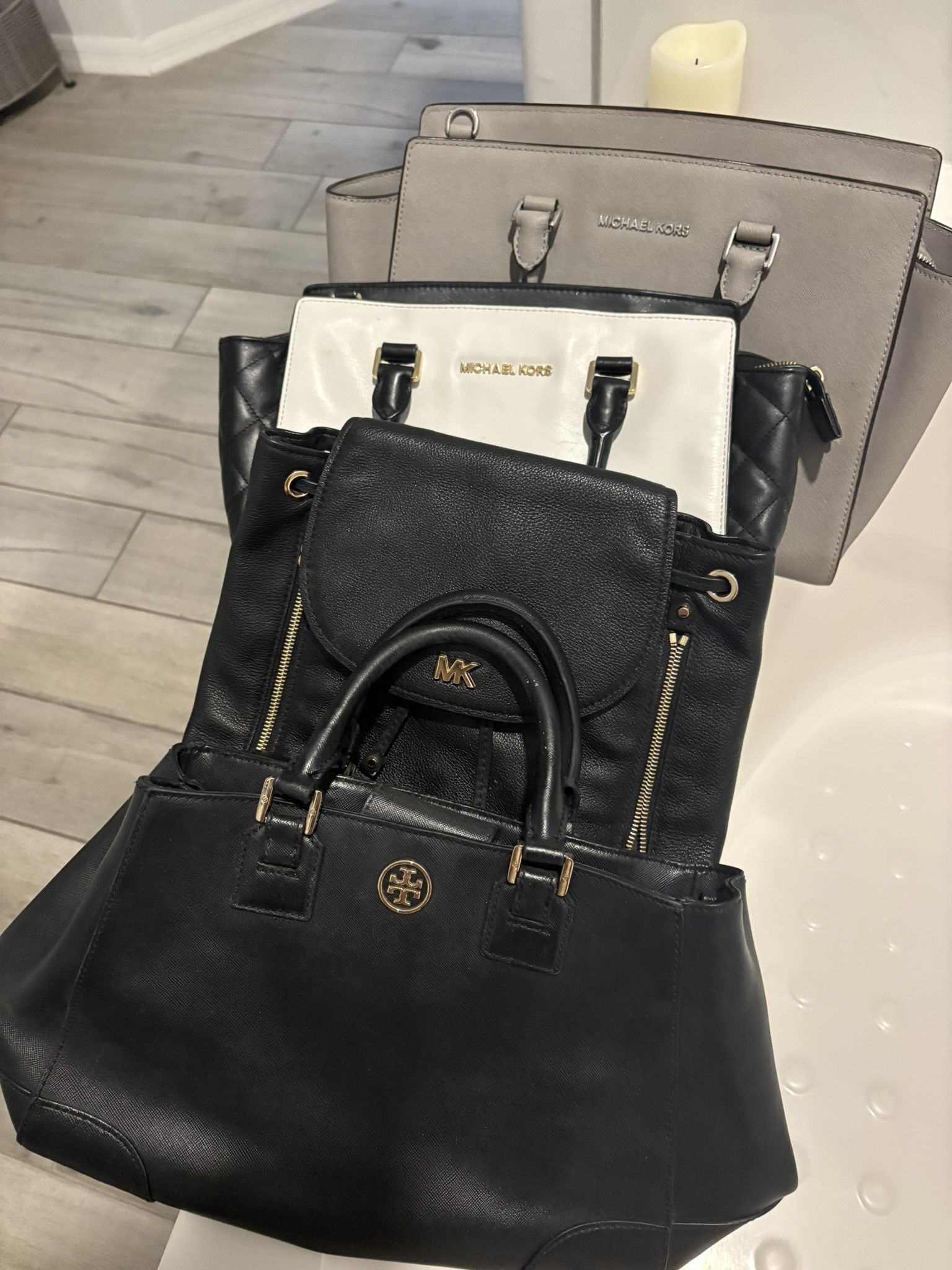 Tory Burch And Michael Kors Mix Of Four Purses 