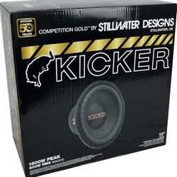 Kicker Bundle-2 Items 50Gold154 50th Ann. Limited Edition Gold Comp 800W Car Subwoofer 