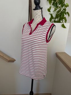 Women’s Croft & Barrow Stretch Sleeveless Top - Red/White, Small
