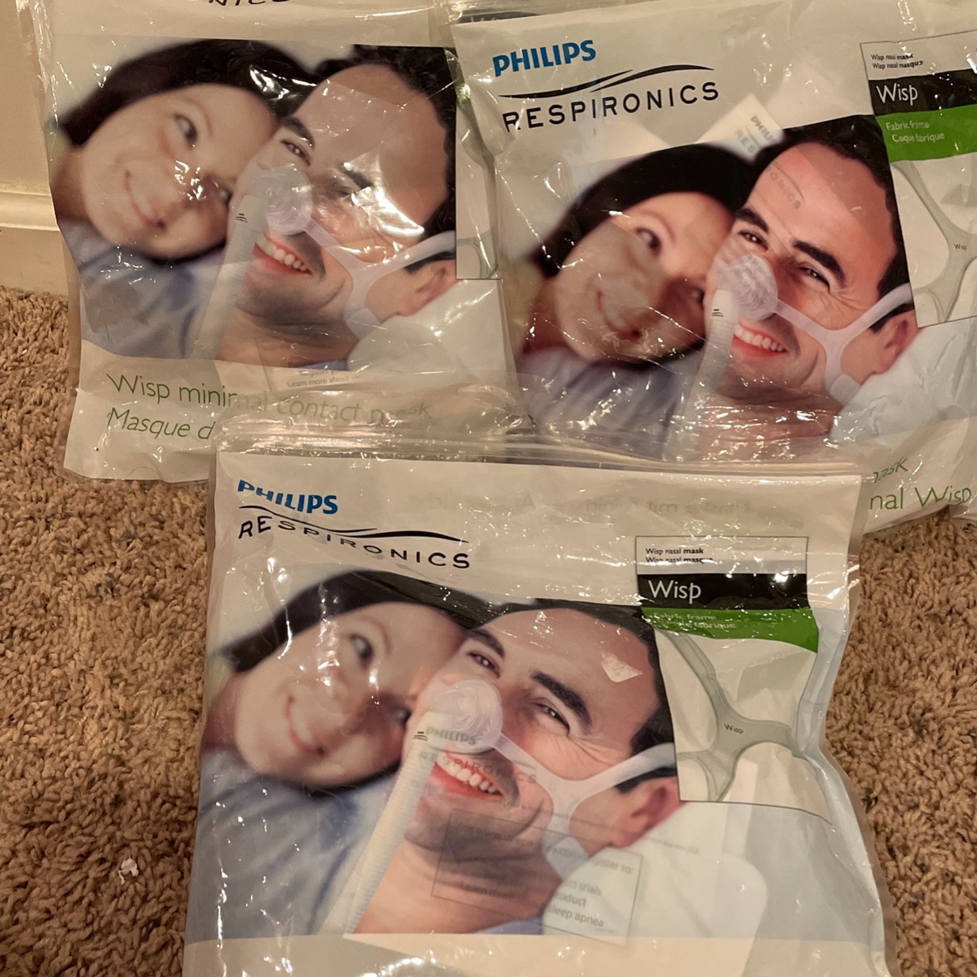 3 New Sealed Phillips Wisp Nasal Masks